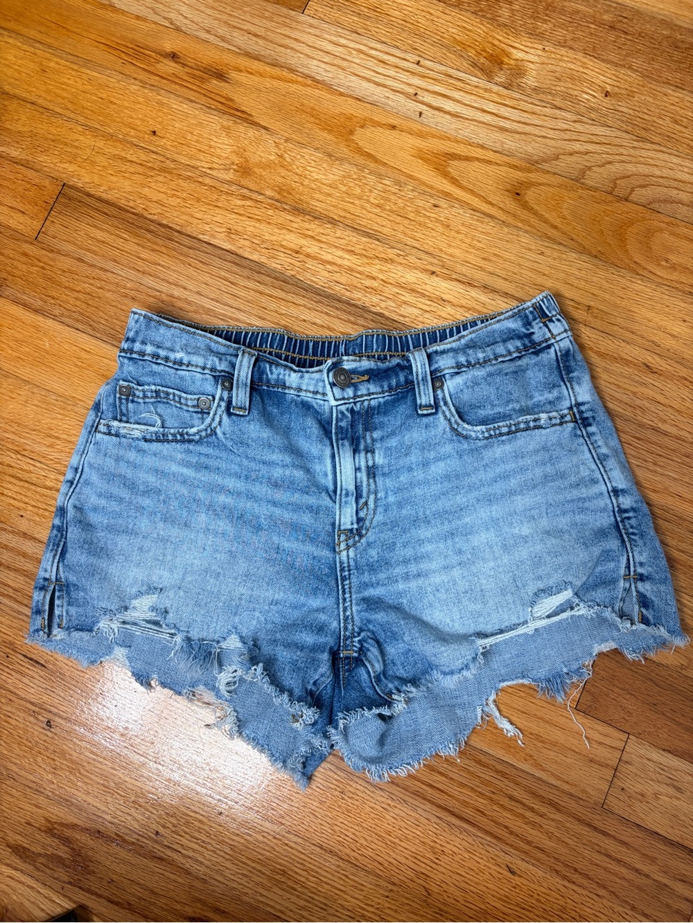Aerie Jean Shorts Women's Small Blue Distressed Denim Shorts